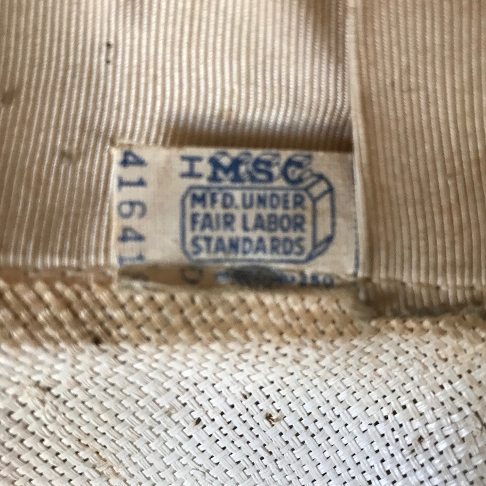VERY RARE 1900s' CREAM STRAW HAT WITH TWO BLUE/GRAY/WHITE FEATHER BIRDS - Picture 14 of 15